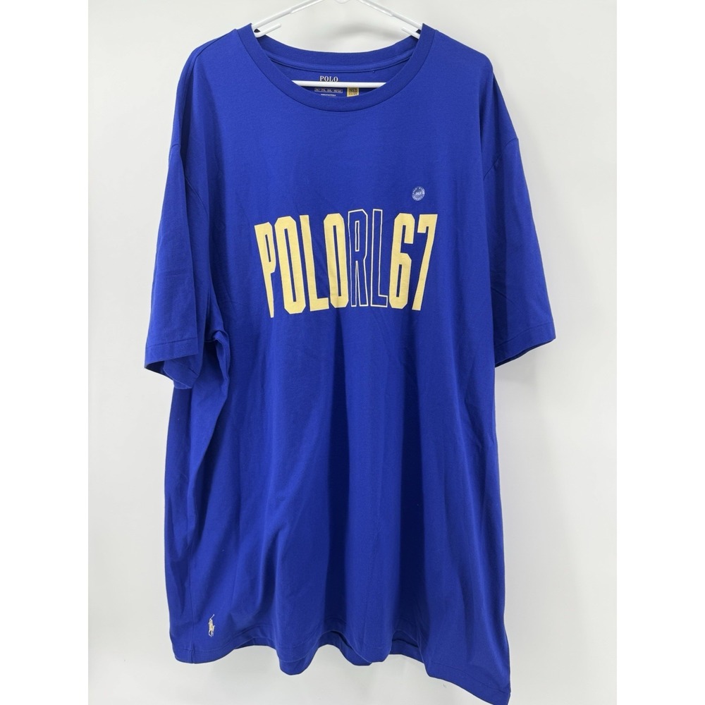 Polo Ralph Lauren Blue RL 67 Short Sleeve Tee Shirt Men's Size 2XLT Tall NWT